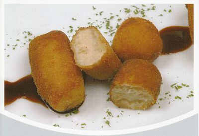 CROQUETAS: DE CENTOLLO   DE HUEVAS DE ERIZO DE MAR